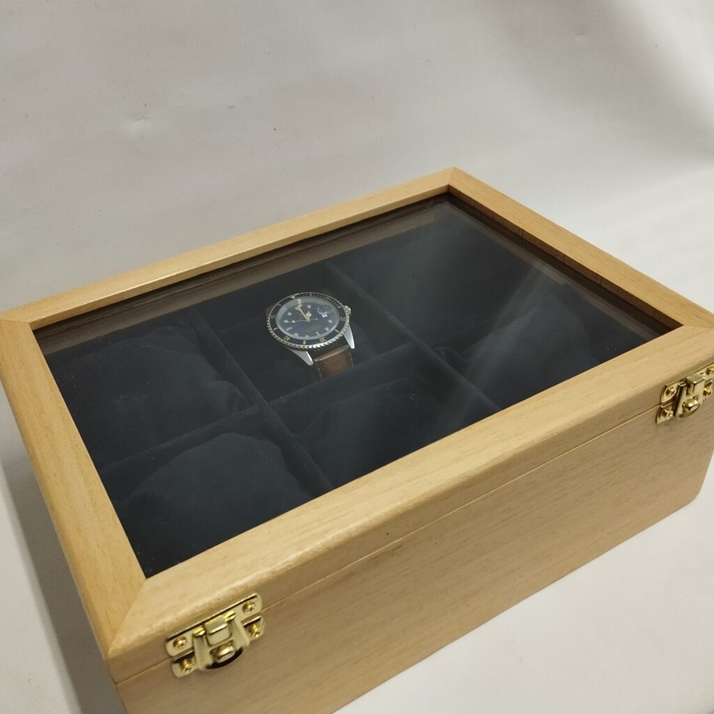Excellence Reserve: Handcrafted Italian Wooden Case for 6 Wristwatches  (6-NAT-N) - Coins&More