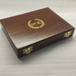 Roman coin case with 20 compartments (30x30 mm) and gold SPQR engraving on the lid.